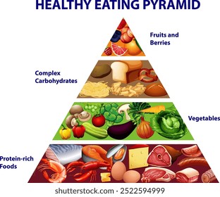Guia visual para uma dieta equilibrada e nutrição