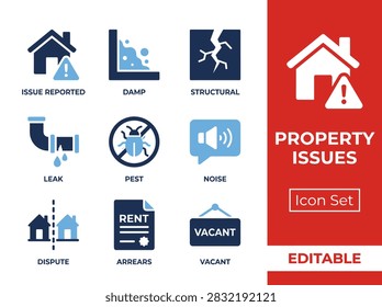 Visual guide displaying real estate challenges, structural damage, and legal disputes for housing management