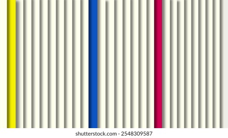 Visual Harmony with Prominent White and Subtle Stripes with Red, Blue and Yellow Layers