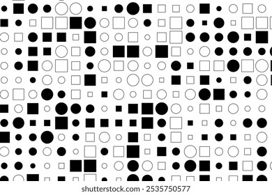 Visual harmony of squares and circles in monochrome design