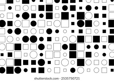 Visual harmony of squares and circles in monochrome design