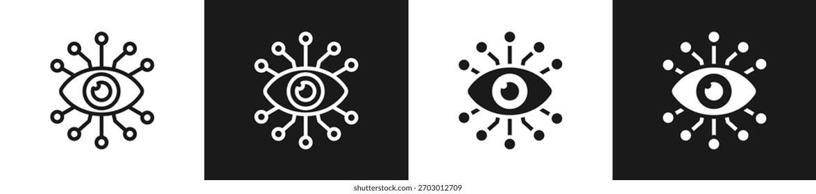 Visual Hierarchy Line N Glyph Icon In White And Black Background