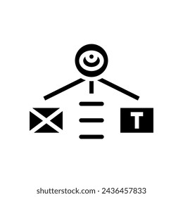 jerarquía visual ux ui design glyph icon vector. jerarquía visual ux ui design sign. ilustración de símbolo aislado