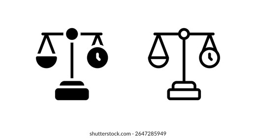 A visual icon pack showing scales of work and life balance, perfect for HR, mental wellness, and productivity content.