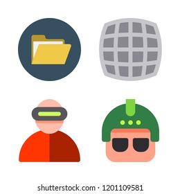 visual icon set. vector set about virtual reality and folder icons set.
