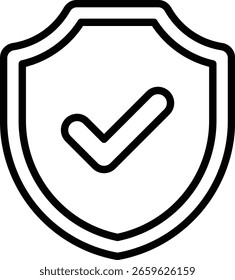 Icono visual que combina un escudo que simboliza la protección y una marca de verificación que simboliza el éxito y que ha pasado el proceso de verificación de seguridad.
