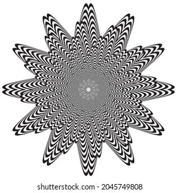 Ilusión visual de rotación. Ilustración del vector de elemento de diseño