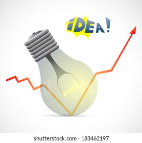 Visual illustration for bright idea leading to business success. EPS-10