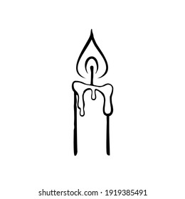 Visual Illustration of the Candle for Logo, Art Illustration, Website, Pictogram or Graphic Design Element. Vector Illustration