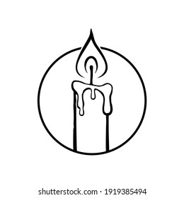 Visual Illustration of the Candle for Logo, Art Illustration, Website, Pictogram or Graphic Design Element. Vector Illustration