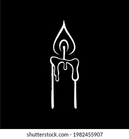 Visual Illustration of the Candle for Logo, Art Illustration, Website, Pictogram or Graphic Design Element. Vector Illustration
