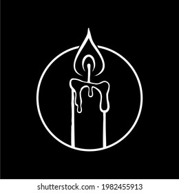 Visual Illustration of the Candle for Logo, Art Illustration, Website, Pictogram or Graphic Design Element. Vector Illustration