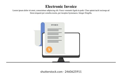 Visual illustration concept of electronic invoice.