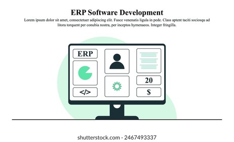 Visual illustration concept of ERP software development.