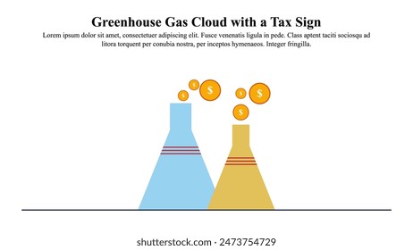 Visual Illustration of greenhouse gas cloud with a tax sign.