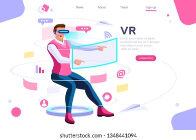 Visual images, virtual experience view. Cyberspace, flat multimedia work concept. Can use for web banner, infographics, hero images. Flat isometric vector illustration.