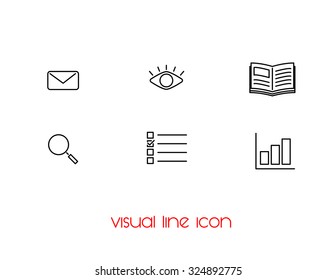 visual information flat line icon vector