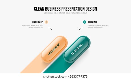 Visual Innovation Two Option Diagram Frame Layout. Creative Showcase Slideshow Design Vector Illustration. Marketing Performance 2 Step Infographic Presentation Template.