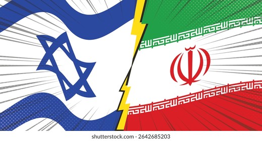 Visual of Israel and Iran flags