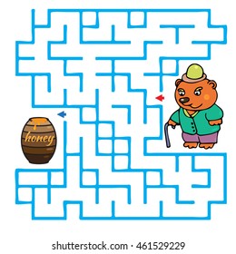 Visual jigsaw for kids with cute cartoon bear