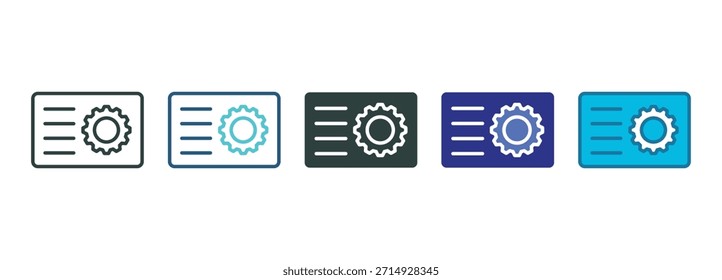 Conjunto de iconos de tarjeta visual Kaizen de varios estilos