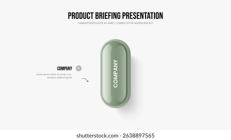 Visual Launch One Element Diagram Slide Design. Investor Review 1 Step Infographic Frame Layout. Company Planning Presentation Template Vector Illustration.
