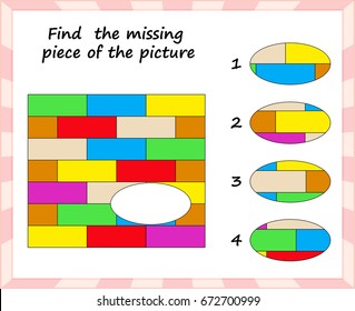 Visual Logic Puzzle Find Missing Piece Stock Vector (Royalty Free ...