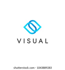 Visual Logo. Vision. Eye Sign. Video Control Sign. Smart Business Solution.