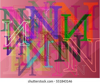 visual mark of gradation, illumination at talented Alphabet N vector background