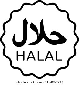 visuelle Markierung für Muslime in Restaurants Vector Icon Design, Eid al-Adha oder Eid-ul-Kabir Symbol, Hajj Sign, Moslems religiöse Festival Stock-Illustration, Halal Product Signage Konzept 