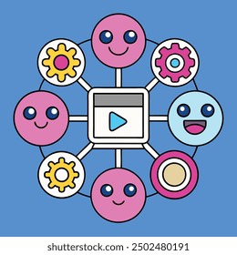Icono de marketing visual Vector de ilustraciones, ideal para la marca y estrategias de marketing digital. Perfecto para su uso en campañas en línea, logotipos y contenido promocional. Diseño moderno y versátil.