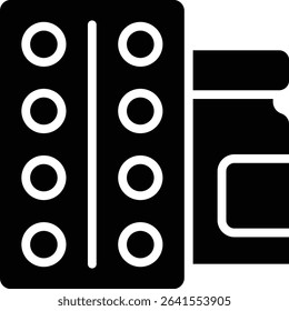 Visual medication package icon of the warning section regarding medication dosage that may help temporarily relieve patient symptoms.