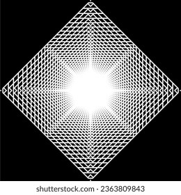 Visual of the Optical Illusion Created from Square Lines Composition, can use for Background, Decoration, Wallpaper, Tile, Carpet Pattern, Modern Motifs, Contemporary Ornate, or Graphic Design Element