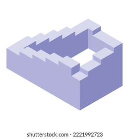 Visual perception stairs icon isometric vector. Illusion memory. Optical triangle