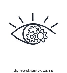Visual perception. Vector linear icon isolated on white background.