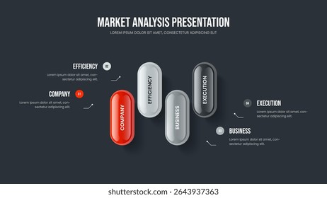 Visual Plan Slideshow Design Vector Illustration. Service Review Four Element Diagram Frame Layout. Advertising Campaign 4 Option Infographic Slide Template.