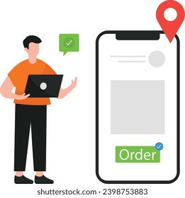 A visual portrayal demonstrating the direct delivery of items to a specified location's doorstep, illustrating the process of items being handed over at the customer's door for convenience.

