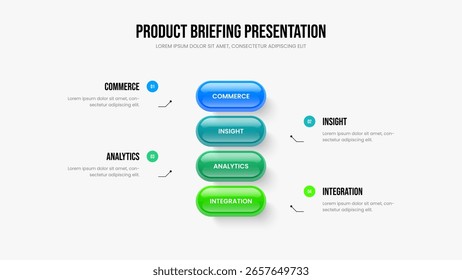 Visual Profile 4 Option Diagram Frame Layout. Service Introduction Four Step Infographic Slideshow Template. Market Solution Presentation Design Vector Illustration.