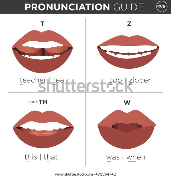 Visual Pronunciation Guide Mouth Showing Correct Stock Vector (Royalty ...