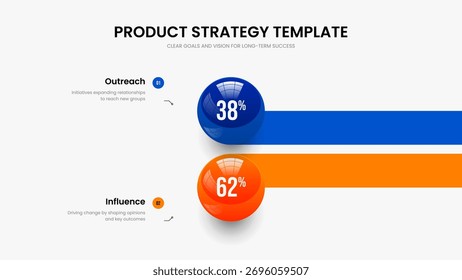 Visual Proposal 2 Option Graph Slideshow Layout. Simple Review Two Step Chart Presentation Design. Medical Strategy Frame Template Vector Illustration.