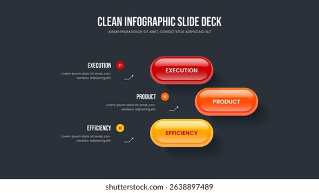 Visual Proposal 3 Option Diagram Slideshow Template. Sales Innovation Slide Layout Vector Illustration. Enterprise Showcase Three Element Infographic Presentation Design.