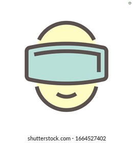 Vidrio visual, vr tecnología vectorial diseño, 48X48 píxeles perfecto y estilo editable.