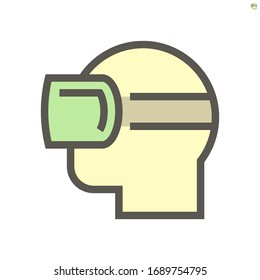Vidrio visual, vr tecnología vectorial diseño, 48X48 píxeles perfecto y estilo editable.