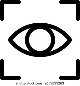 Reconhecimento visual - ícone de linha em estilo de estrutura de tópicos com traçado editável. Ilustração vetorial em fundo transparente.