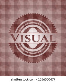Visual red seamless geometric emblem.