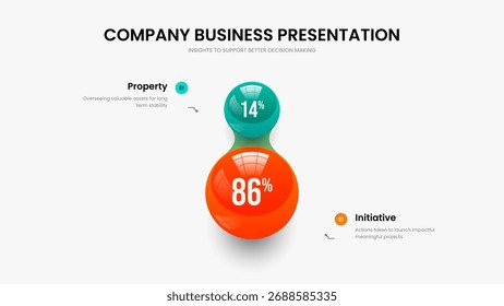 Visual Report Frame Design Vector Illustration. Modern Proposal Two Option Infographic Slideshow Layout. Sales Growth 2 Step Chart Slide Template.