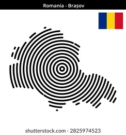 Visual representation of Brasov Romania using concentric circular lines