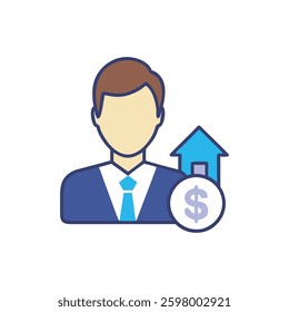 Visual representation of a buyers agent icon focused on property purchases.