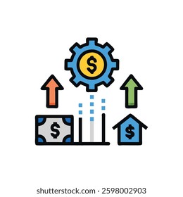 Visual representation of capital improvement focusing on value enhancement.