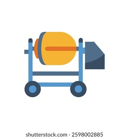 Visual representation of a cement mixer icon focusing on building sites.